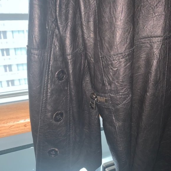 Black Leather Blazer Coat - Picture 6 of 10